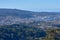 Panoramic view of the town of Baiona with its mountains and its sea