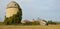 Panoramic view of the traditional French village in Gascony