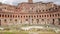 A panoramic view on Trajan's Market timelapse hyperlapse on the Via dei Fori Imperiali, in Rome, Italy