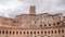 A panoramic view on Trajan's Market timelapse hyperlapse on the Via dei Fori Imperiali, in Rome, Italy