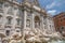 Panoramic view of Trevi Fountain in the Trevi district in Rome, Italy