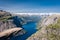 Panoramic view of Trolltunga, Odda, Norway