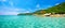 Panoramic view of a tropical beach.