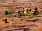 Panoramic view of typical bara village in the countryside of the National Route 7 near Antsira