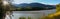 Panoramic view - Typical Canada: Skeena River leads through beautiful mountain scenery / British Columbia