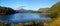 Panoramic view - Typical Canada: Skeena River leads through beautiful mountain scenery / British Columbia