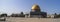 panoramic view unidentified tourists near the Dome of the Rock on the Temple Mount in the Old City of Jerusalem Israel. Large area