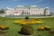 Panoramic view of the upper palace Belvedere, lake and flower be