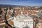 Panoramic view of the Upper town and Dolac market in Zagreb