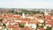 Panoramic view on Upper town and st Mark church tower in Zagreb, Croatia