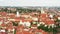 Panoramic view on Upper town and st Mark church tower in Zagreb, Croatia