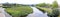 Panoramic view upstream the Lima River, north of the town, Ponte de Lima, Portugal