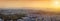Panoramic view of the urban skyline of Athens during sunset