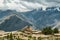 Panoramic view of Urubamba mountain range, Maras, Peru