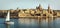 Panoramic view of Valetta over sunset