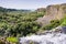 Panoramic view of the valley from above Phantom Falls waterfall, North Table Mountain Ecological Reserve, Oroville, California