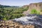 Panoramic view of the valley from above Phantom Falls waterfall, North Table Mountain Ecological Reserve, Oroville, California