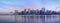 Panoramic view of Vancouver skyline at sunset