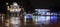 Panoramic view of the Varna town center by night, Christmas illumination and the Stoyan Bachvarov Dramatic Theater .