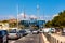 Panoramic view Vauban Port and yacht marina with Captaincy building offshore Mediterranean Sea in Antibes resort in France