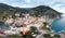 Panoramic view on Vernazza town at Cinque Terre national park in Liguria, Italy