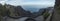 Panoramic view from viewpoint Mirador Ermita del Santo, Arure. View towards the valley of village Taguluche with small