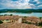 Panoramic view of village Bauduen, France on lake Sainte Croix