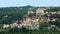 Panoramic view of village of Beynac-and-Cadenac at the edge of the Dordogne river,