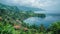 Panoramic view of the village on the coast of the island of Comoros