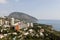 Panoramic view of the village Gurzuf and Bear Mountain Au-Dag from the mountain Bolgatura. Crimea.