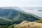 Panoramic view of the Volga river from top of the Zhiguli mountains.