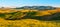 Panoramic view of Volterra and surronding Tuscan hilly landscape, Tuscany, Italia