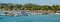 Panoramic view of the Vouliagmeni beach, Greece