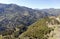 Panoramic view of Vouraikos gorge from Mega Spilaio monastery, Achaea, Greece.