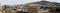 Panoramic view of walls of Alhambra fortress in Granada