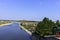 Panoramic view of Warta River - Lyszkowice, Poland