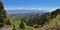 Panoramic view of Wasatch Front Rocky Mountains from the Oquirrh Mountains, by Kennecott Rio Tinto Copper mine, Utah Lake and Grea