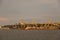 Panoramic view of the water and port of Odessa