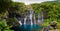 Panoramic view of waterfalls of Grand Galet, Langevin, Reunion Island