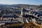 Panoramic view of the Westend of ZÃ¼rich city with the construction site Mobimo Tower