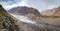 Panoramic view of white Passu glacier. Gojal Hunza. Gilgit Baltistan, Pakistan.