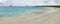 Panoramic view of white sand beach of Gardner bay