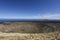 Panoramic view on the white volcanic crater `Caldera Blanca` in the Timanfaya National Park, Lanzarote, Canary Islands, Spain