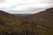 Panoramic view of Wilpena creek and gap in autumn