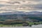 A panoramic view of the Windermere and the Coniston fells in the English Lake District.