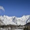 Panoramic view of the winter alps mountain - Valle d`Aosta