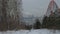 Panoramic View of Winter City with Chimneys Smoke