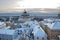 Panoramic view of winter snowy Tallinn. Estonia