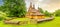 Panoramic view at the Wooden Church of Protection of the Blessed Virgin in Mirola village - Slovakia