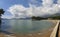 A panoramic view on a yacht drifting somewhere in the Adriatic sea